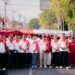 Ratusan Santri Ponpes Wali Barokah Meriahkan Kirab Bendera Merah Putih Raksasa
